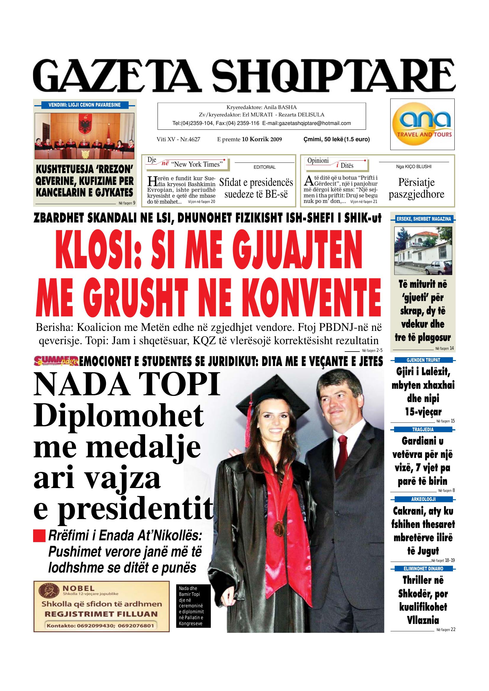 Gazeta Shqiptare 2009-07-10